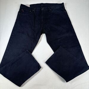 Polo Ralph Lauren Mens Dark Black Hampton Straight Leg Denim Jeans 35x30
